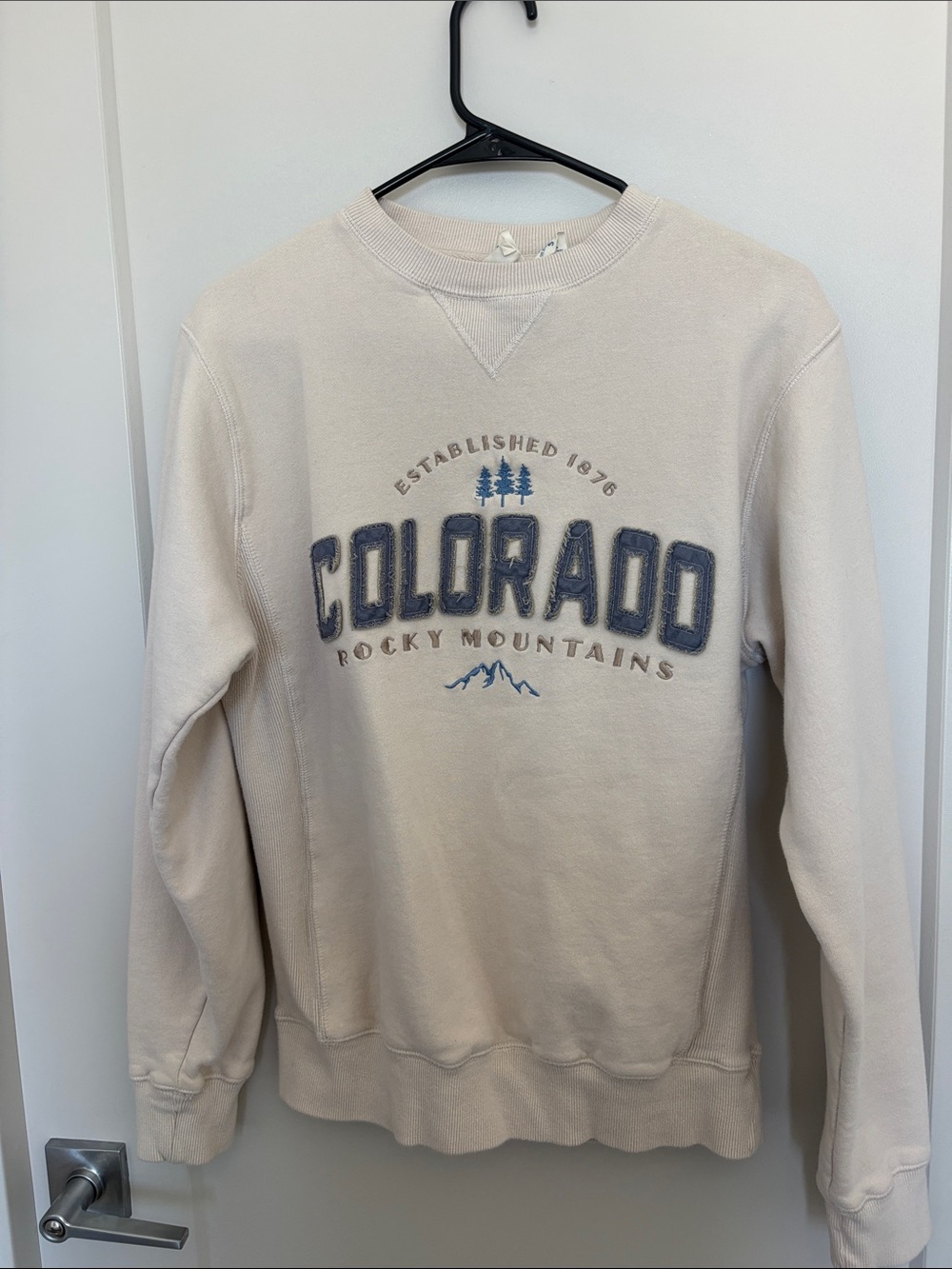 Blue 84 Beige Crewneck Sweatshirt with Blue 'Colorado' Embroidery